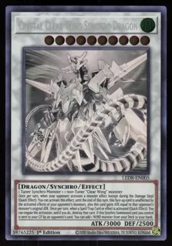 Crystal Clear Wing Synchro Dragon (Ghost Rare) LED8-EN005 1st Edition Yu-Gi-Oh - Image 1