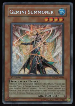 Gemini Summoner TAEV-EN000 Secret Rare Tactical Evolution 1st Edition Yu-Gi-Oh - Image 1