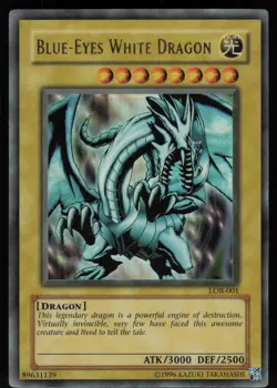Blue-Eyes White Dragon LOB-001 Foil Shift Error Slight Fade Yu-Gi-Oh - Image 1