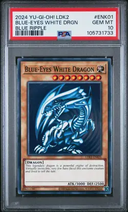 2024 YU-GI-OH! LEGEND DECKS II BLUE RIPPLE #ENK01 BLUE-EYES WHITE DRAGON PSA 10 - Image 1