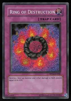 Ring of Destruction RP02-EN066 Secret Rare Retro Pack 2 Yu-Gi-Oh - Image 1