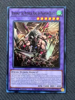 Yugioh Berfomet the Mythical King of Phantom Beasts 1st Ed Super AGOV-EN032 NM - Image 1