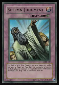 Solemn Judgment MRD-127 Ultra Rare Light Fade Metal Raiders Yu-Gi-Oh - Image 1