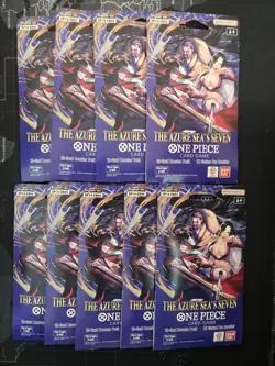 (Lot of 9) One Piece OP-14 Sleeved Booster Packs - The Azure Sea's Seven SEALED - Image 1