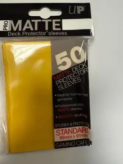 Yellow (100) ULTRA PRO Card Sleeves *PRO-MATTE* DECK PROTECTORS MTG Pokemon - Image 1