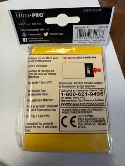 Yellow (100) ULTRA PRO Card Sleeves *PRO-MATTE* DECK PROTECTORS MTG Pokemon - Image 2
