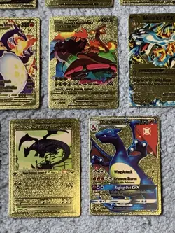Set of 15 Charizard V, VMax, GX &More Gold Foil Fan Art Cards - Image 5