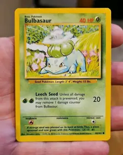Pokemon TCG Bulbasaur Card 44/102 Vintage 1999 Base Set - Image 1