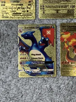 Set of 5 Charizard Gold Foil Fan Art Display Cards NM! - Image 5
