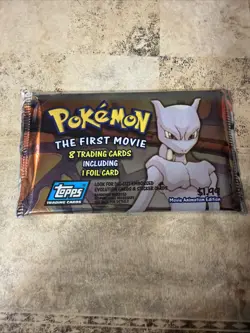 Pokemon The First Movie Topps Trading Cards Sealed Pack - Blue Logo - Image 1