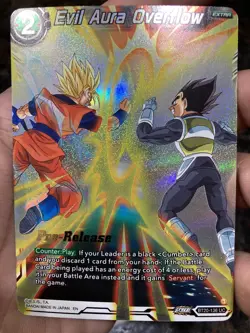 Goku, Vegeta | Evil Aura Overflow PRERELEASE Foil Dragon Ball Super Card Game NM - Image 1