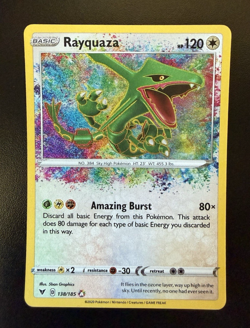 Pokemon TCG Rayquaza Vivid Voltage Holo Card 138/185 Rare, Near Mint Condition - Image 1