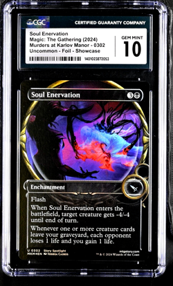 MTG Magic the Gathering Murders at Karlov Manor MKM Soul Enervation CGC 10 POP 1 - Image 5