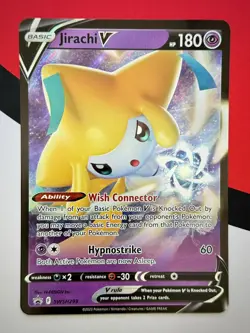 JUMBO Jirachi V SWSH299 Oversized Black Star Promo Sword & Shield Pokemon NM - Image 1