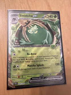 Pokemon TCG Twilight Masquerade Sinistcha ex 23/167 Double Rare HOLO Pack Fresh - Image 1