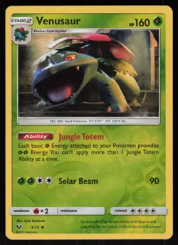 Venusaur 3/73 Uncommon Shining Legends Reverse Holo Pokemon - Image 1