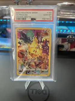 2023 POKEMON SWORD AND SHIELD CROWN ZENITH 160 FULL ART/PIKACHU PSA 10 - Image 1