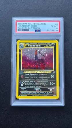 Pokemon - Houndoom - Neo Revelation 8/64 - Double Holo - Swirl - PSA 6 - Image 1