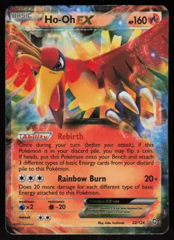 Ho-Oh EX 22/124 Rare EX Dragons Exalted Holo Pokemon - Image 1
