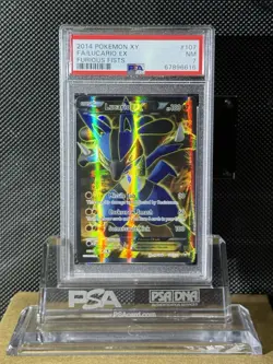 2014 POKEMON XY FURIOUS FISTS #107 FA/LUCARIO EX FURIOUS FISTS PSA 7 - Image 1
