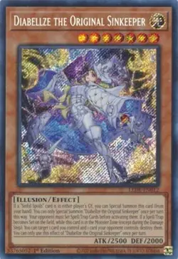 *** DIABELLZE, THE ORIGINAL SINKEEPER *** SECRET RARE 1ST LEDE-EN012 YUGIOH! - Image 1