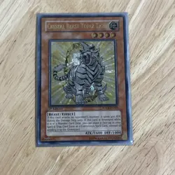 Yu-Gi-Oh Crystal Beast Topaz Tiger 1st Edition Ultimate Rare FOTB-EN004 NM - Image 2