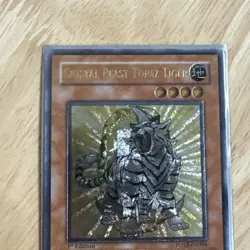 Yu-Gi-Oh Crystal Beast Topaz Tiger 1st Edition Ultimate Rare FOTB-EN004 NM - Image 3