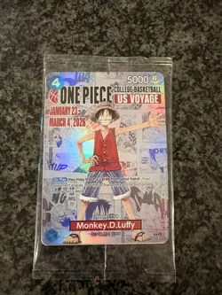 Monkey.D.Luffy P-055 One Piece College Basketball US Voyage Card & Poster ILLINI - Image 3