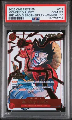 PSA 10 SEQUENTIAL - Luffy Sabo Ace WINNER - One Piece 3rd Anniversary 3 Brothers - Image 2