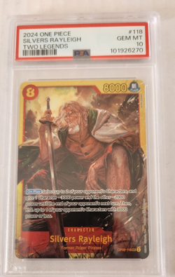 Silvers Rayleigh 2024 One Piece Two Legends Secret Rare OP08-118 PSA 10 - Image 1