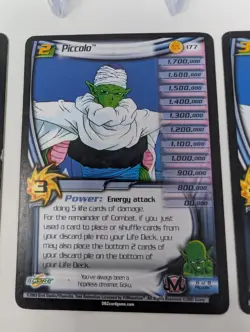 Vimtage DBZ Dragon Ball Z Ccg Card PICCOLO LVL 1-3 + HT Set Unlimited Buu Saga - Image 4