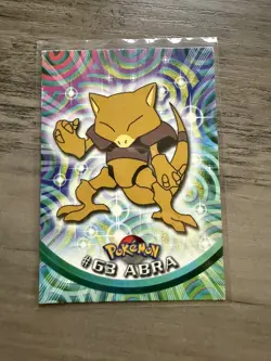 Pokemon #63 Abra Card Topps TV Animation Series Blue label - Image 1
