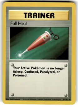 Pokemon TCG Trainer Card Full Heal Base 82/102 Regular LP! - Image 1