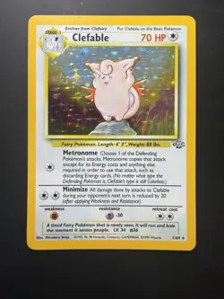 [NM] Pokemon Clefable Jungle 1/64 Rare Holographic Regular English Card WOTC - Image 1