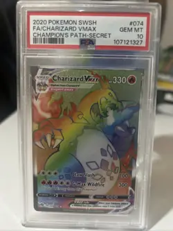 Pokemon TCG Charizard VMAX Champions Path Secret Rainbow Rare Card PSA 10 - Image 1