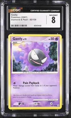 CGC 8 Gastly 2007 Diamond & Pearl 82/130 Pokemon Card - Image 1