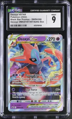 CGC 9 Deoxys VSTAR SWSH268 Holo Black Star Promo Pokemon Card - Image 1