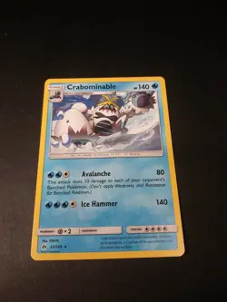 Pokemon Sun & Moon Base Crabominable Rare Card 43/149 NM - Image 1