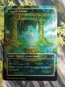 Zagoth Triome FOIL Proxy Playtest Card Land with Custom Illustrated Art Design - Image 5