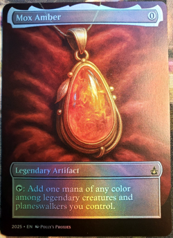 Mox Amber FOIL Proxy Playtest Card with Custom Art Design - Image 1