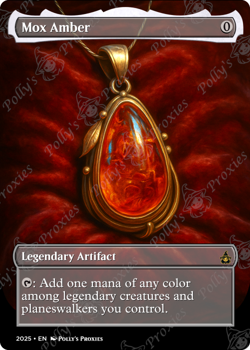Mox Amber FOIL Proxy Playtest Card with Custom Art Design - Image 4