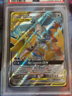Pokemon Hidden Fates #66/68 Moltres & Zapdos & Articuno GX Full Art Holo PSA 9 - Image 2
