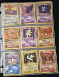 Vintage Pokemon 1999 Fossil Binder Collection Near Complete LP-HP COLLECTORS SET - Image 2