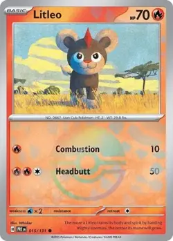 Litleo (Poke Ball Pattern, #015/131) - Holo SV - Prismatic Evolutions NM Pokemon - Image 1