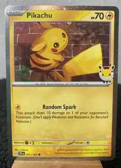 Pikachu 051/162 Pokemon Day 30th Anniversary Stamped Promo With Coin NM - Image 1