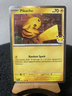 Pikachu 051/162 Pokemon Day 30th Anniversary Stamped Promo With Coin NM - Image 3