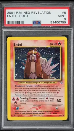 2001 Pokemon Neo Revelation 1st Edition Entei Holo #6/64 PSA 9 MINT - Image 1