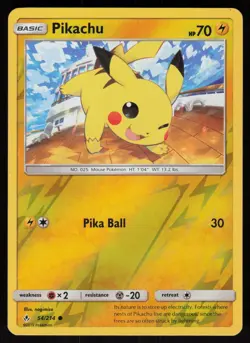 Pikachu 54/214 Common Unbroken Bonds Reverse Holo Pokemon - Image 1