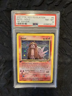 Pokemon Neo Revelation psa 8 Legendary Dogs Entei, Suicune, And Raikou - Image 2