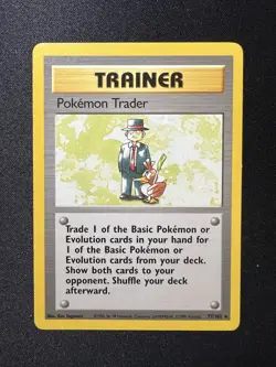 Pokemon Trader 77/102 Rare Shadowless Base Set Pokemon NM WOTC Vintage - Image 1